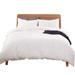 MarCielo Cotton Duvet Cover Set 3 Piece 100% Washed Cotton Duvet Cover 1 Duvet Cover + 2 Pillowcases Solid (White King)