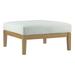 Modway Bayport Outdoor Patio Teak Ottoman in Natural White