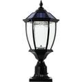 Solar Post Lights Outdoor Solar Lamp Post Light for Gate Porch/Stone Pillar Waterproof Decorative Solar Pillar Light Warm&Cool White Oil-Rubbed Black Die Cast Aluminum Housing with Clear Glass