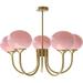 YONG Gold Globe 1 Pink Pendant Light 5 Lights 1 Pendant Light Island Hanging Light Fixtures for Dining Room