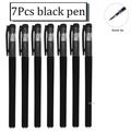 Gel Pen Set School Supplies Black Blue Red Ink Color 0.5mm Ballpoint Pen Kawaii Pen Writing Tool School Office Stationery 7Pcs Black pen D