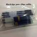 ST Head Quick Dry Press Push Gel Pen 6pc Pens+20pc Refills/PACK Bullet 0.5mm Black Blue And White Pole Three Colors Optional ST Black