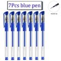 Gel Pen Set School Supplies Black Blue Red Ink Color 0.5mm Ballpoint Pen Kawaii Pen Writing Tool School Office Stationery 7Pcs Blue pen A