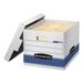 Bankers Box 12 Pack STOR/FILE Medium-Duty File Storage Boxes FastFold Lift-Off Lid Letter/Legal White/Blue