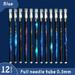 12Pcs/Box Twelve Constellations Erasable Gel Pen 0.5 Full Needle Tube Grinding Heat Erasable Pen School Office Supplies Starry sky-Blue