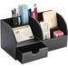 Office Desk Organizer - Stylish PU Leather Storage Box for Business Cards Pens and More | Multi-Compartment Desktop Organizer