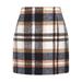 Outfmvch Skirts for Women Mini Skirt Tennis Skirt Mini Checked Active Fit Above-the-knee Sleeveless Lightweight Round Neck Summer Dress Summer Dresses for Women 2024 Brown Xl