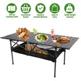 SAYFUT Folding Camping Table Outdoor Portable Picnic Camping Table Aluminum Roll-up Table with Easy Carrying Bag for Indoor Outdoor Camping Beach Backyard BBQ Party Patio Picnic