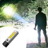 Camping Accessories Light Source Cob Side Light Fixed Focus Strong Light Flashlight Usb Charging Long-Range Household Portable Lighting on Clearance