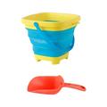 Foldable Buckets With 1 Shovels Sand Bucket Water Bucket Sandbox Square Summer Party Foldable Pail Bucket Silicone Bucket Kids Beach Toys