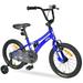 16 Kids Bikes with Detachable Training Wheels Steel Frame Children Bikes for Boys Aged 4-7 Years Blue