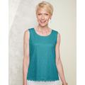 Blair Women's Fabulous Lace Tank - Green - PM - Petite