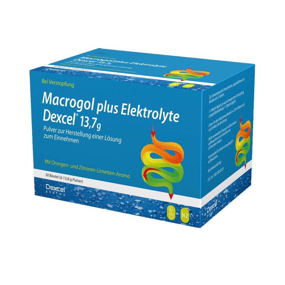 Macrogol plus Elektrolyte Dexcel 13,7 g PLE 30 St Pulver zur Herstellung einer Lösung zum Einnehmen