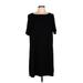 Eileen Fisher Casual Dress - Shift: Black Solid Dresses - Women's Size Large