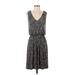 Ann Taylor LOFT Casual Dress V Neck Sleeveless: Black Dresses - Women's Size Small