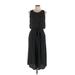 Vince Camuto Casual Dress - Midi Crew Neck Sleeveless: Black Polka Dots Dresses - Women's Size 10