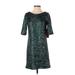 Betsey Johnson Cocktail Dress: Teal Marled Dresses - New - Women's Size 2