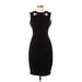 Calvin Klein Casual Dress - Party Crew Neck Sleeveless: Black Solid Dresses - Women's Size 4