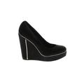 Levity Wedges: Pumps Platform Cocktail Black Solid Shoes - Women's Size 8 - Round Toe