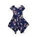 Chenault Girl Dress - A-Line: Blue Floral Skirts & Dresses - Size 8