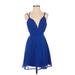 Charlotte Russe Cocktail Dress - A-Line: Blue Dresses - Women's Size Small