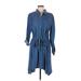 Splendid Casual Dress - Shirtdress: Blue Dresses - New - Women's Size Medium