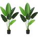 Indoor Artificial Plants Simulated Green Plants Artificial Banana Leaves with Pots Large Artificial Plants with 8 Trunks for Living Room Home Office Decoration Housewarming Gift 2 FT 1pc