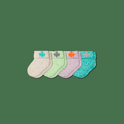 Baby Socks 4-Pack (0-6 Months) - Lavender Blue Mix - 0-6M - Bombas