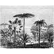 Papier peint panoramique paysage tropical avec des palmiers - 3,5 x 2,79 m de Estahome noir et blanc