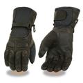 Milwaukee Leather Men s Black Gauntlet Motorcycle Hand Gloves-Waterproof Textile and Leather Reflective Piping-SH814 X-Large