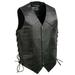 Event Leather EL5315 Black Motorcycle Leather Vest for Men w/ Side Lace- Riding Club Adult Motorcycle Vests X-Large