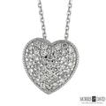 0.75 Carat Natural Diamond Heart Necklace G Si 14K White Gold 18'' Chain