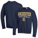 Men's Champion Navy Rochester Yellow Jackets Stack Logo Softball Powerblend Pullover Sweatshirt