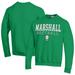 Men's Champion Kelly Green Marshall Thundering Herd Stack Logo Softball Powerblend Pullover Sweatshirt