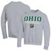 Men's Champion Gray Ohio Bobcats Stack Logo Softball Powerblend Pullover Sweatshirt