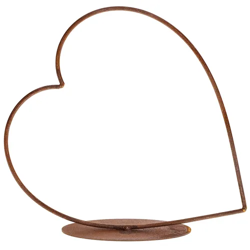 Cœur rouillé avec pied, 20 cm