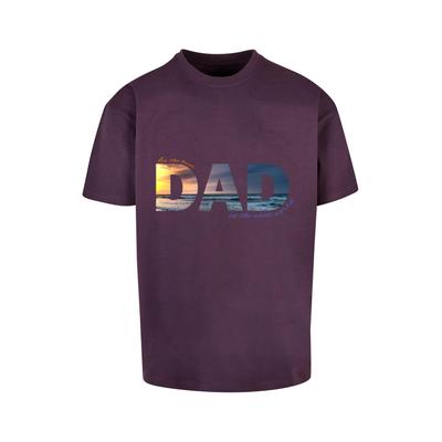 T-Shirt MERCHCODE "Merchcode Herren For The Best Dad Heavy Oversize Tee", Herren, Gr. 4XL, lila (lilanight), 100% Baumwolle, bedruckt, casual, oversize, Rundhals, Kurzarm, Shirts