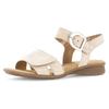 Keilsandalette GABOR "FLORENZ", Damen, Gr. 37, beige (hellbeige), Ziegenveloursleder, unifarben, klassisch, Schuhe, Keilabsatz, Sommerschuh, Riemchensandale in Schuhweite G (=weit)