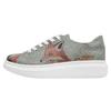 Plateausneaker DOGO "Myra Bear With A Balloon Damen Sneaker / Female", Damen, Gr. 37, Normalschaft, bunt (grün, orange), Lederimitat, Schuhe, Vegan