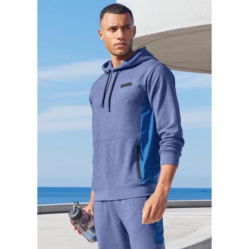 Kapuzenpullover AUTHENTIC LE JOGGER Gr. XXL (60/62), blau Herren Pullover melierte Optik, mit Reißverschlusstasche