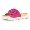 Pantolette GABOR, Damen, Gr. 39, pink, Ziegenveloursleder, modisch, Schuhe, Plateau, Sommerschuh, Schlappen mit Zierperlen an der Zierschnalle