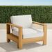 Boretto Teak Lounge Chair - Classic Linen Bleu, Quick Dry - Frontgate