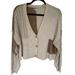 American Eagle Outfitters Sweaters | American Eagle Women’s Neutral Colorblock Oversized Cropped Cardigan Size Large | Color: Cream/Tan | Size: L