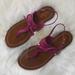 Kate Spade Shoes | Kate Spade Pink “Carolina” Leather Sandals With Bow Size 9m | Color: Brown/Pink | Size: 9