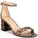 Coach Shoes | Coach Maddie Bead Chain Snake Leather Ankle Strap Sandals Heels - Size 8.5 | Color: Brown/Cream | Size: 7