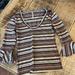 Free People Tops | Free People Striped, Metallic, 3/4 Inch Ruffle | Color: Black/Tan | Size: Xs