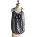American Eagle Outfitters Tops | American Eagle Outfitters Black & Grey Polka Dot Tank With Satin Drawstring Tie | Color: Black/Gray | Size: L