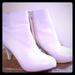 Nine West Shoes | Nine West Platform Bootie One Slight Mark Shown In Last Picture | Color: Cream | Size: 9.5