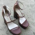 Jessica Simpson Shoes | Jessica Simpson Saveria Wood Platform Sandal Heels Women's Size 8.5 Nwot | Color: Brown/Tan | Size: 8.5
