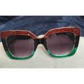 Gucci Accessories | Gucci Green Red Glittery Oversized Square Sunglasses Unisex | Color: Red | Size: Os